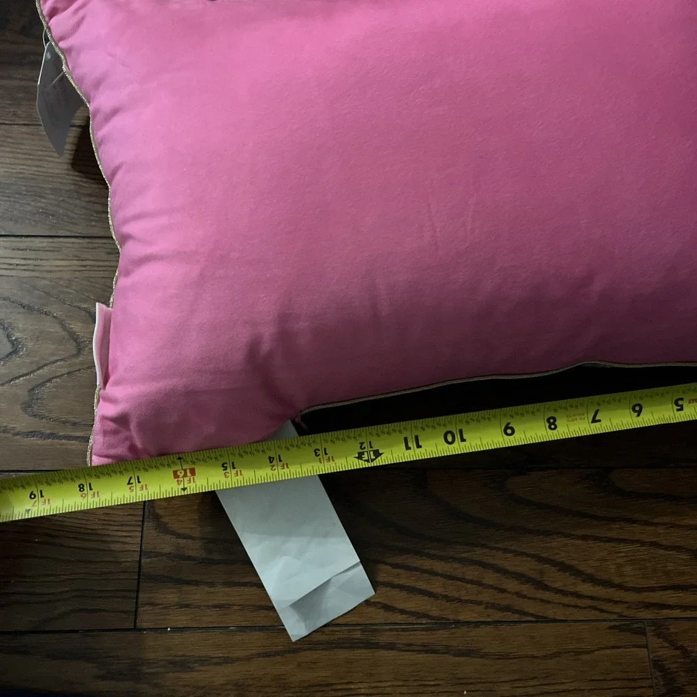 ISAAC MIZRAHI Pink MON CHERI Pillow Embroidered Watercolor Vibe